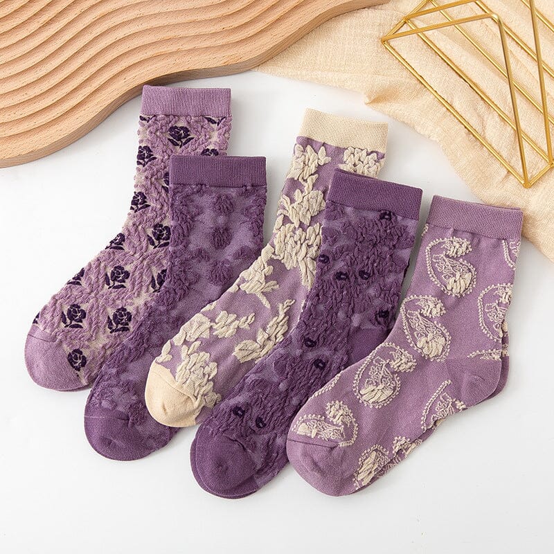 Women's Cotton Socks With Floral Pattern 10 Pack For Everyday Wear