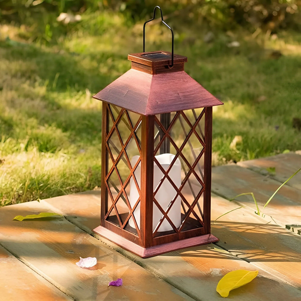 LumiCrest Vintage Solar Lantern For Lawn, Patio Or Fence
