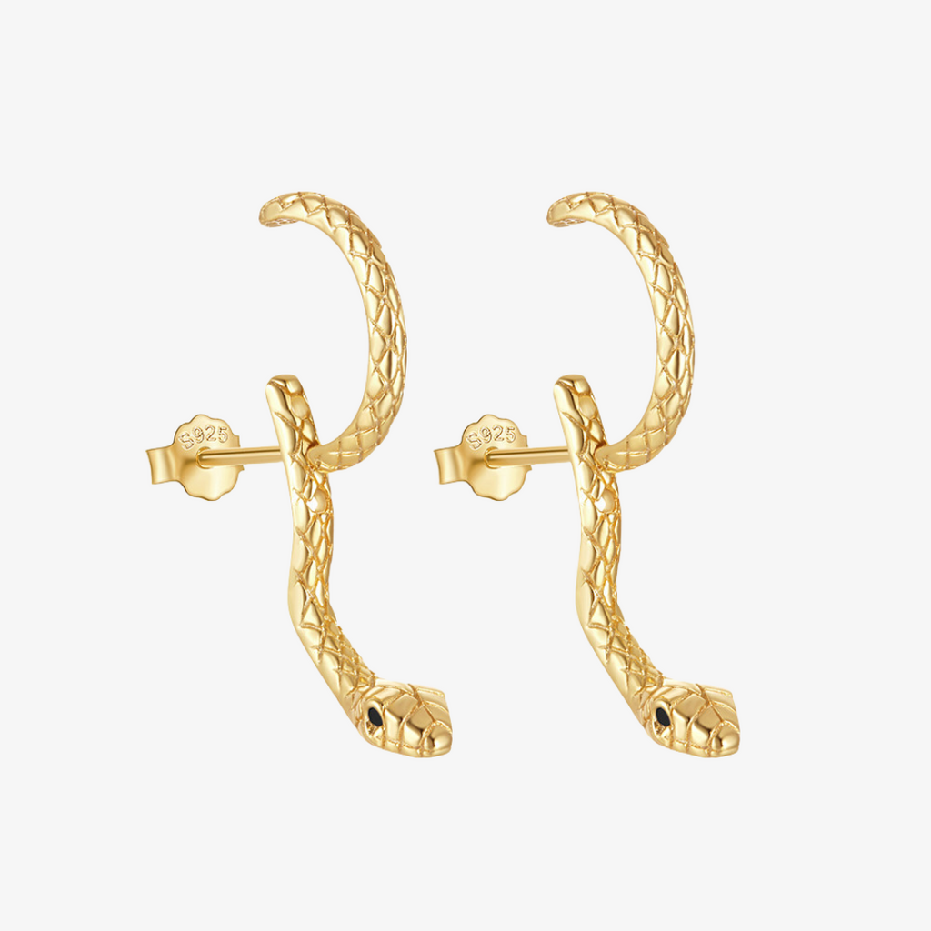 Aura Snake Ear Wrap Earrings Adjustable For Any Ear In Gold-Plated Or Sterling Silver