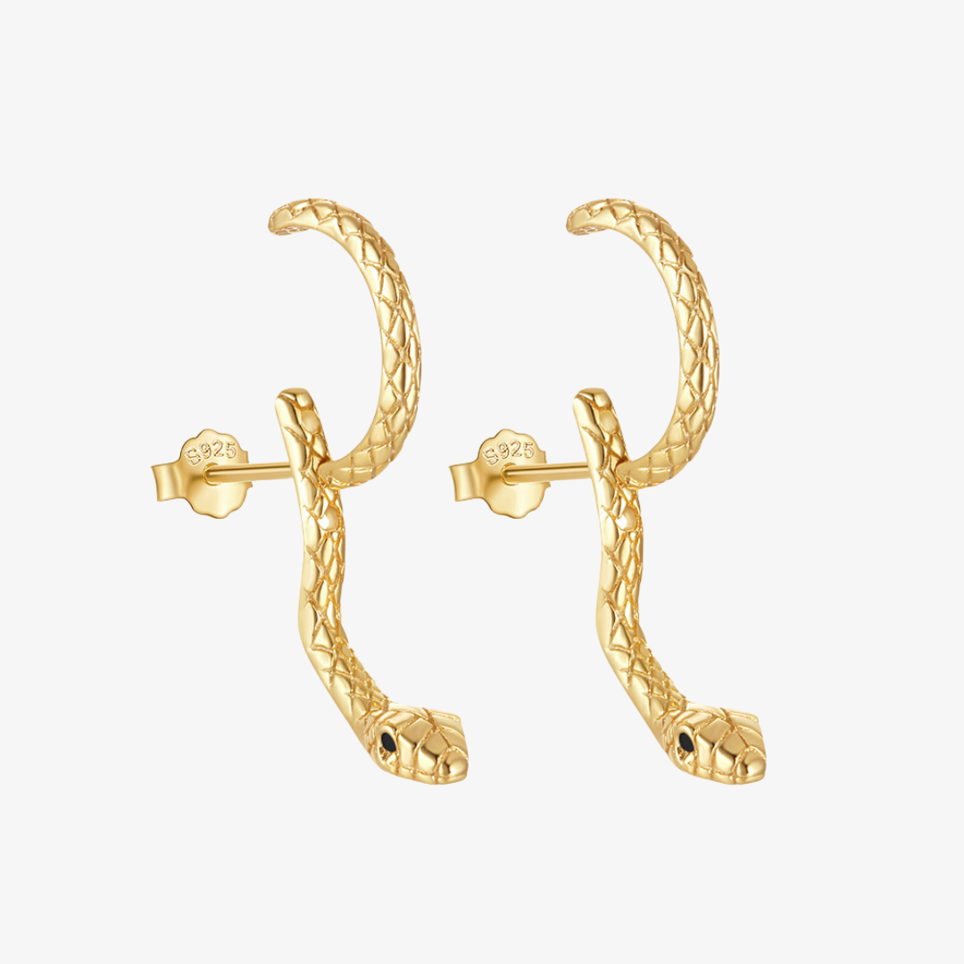 Aura Snake Ear Wrap Earrings Adjustable For Any Ear In Gold-Plated Or Sterling Silver