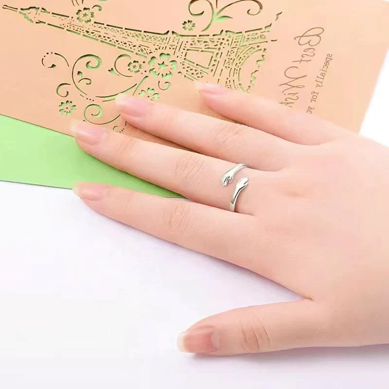 Anillo de abrazo regalo para seres queridos accesorio elegante que celebra el vínculo y la gratitud