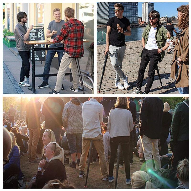 Stowable Walking Stick With Built-In Seat For On-The-Go Comfort