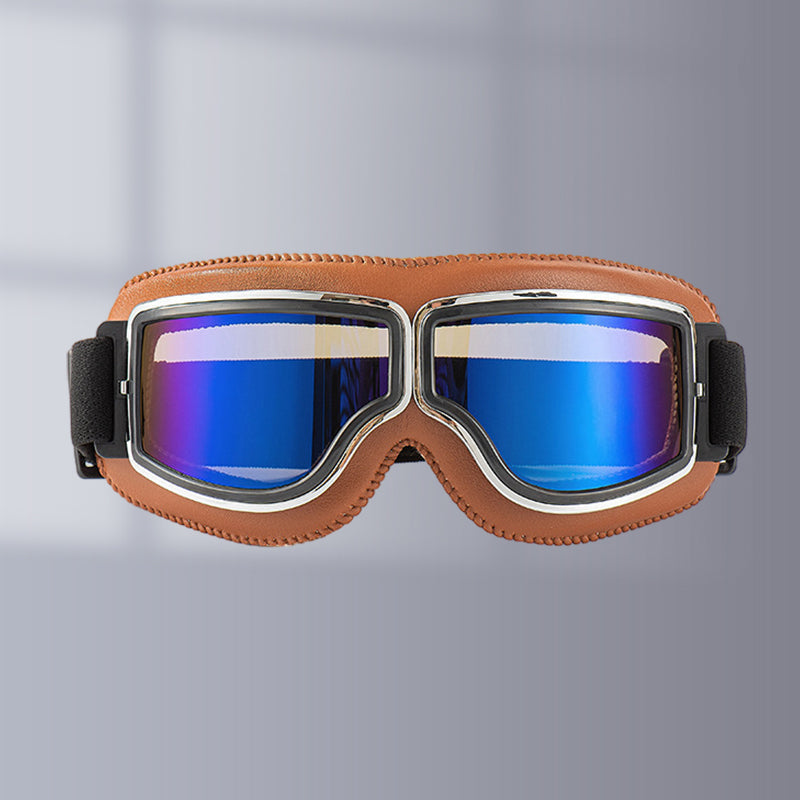 RoadRider Vintage Goggles With Interchangeable Lenses And Cushioned Comfort