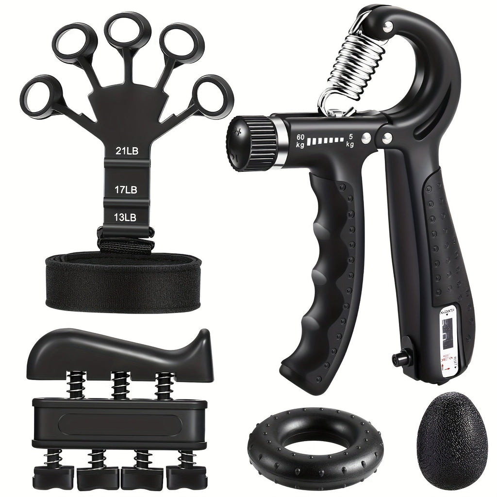 Kit Gripmaster de 5 Peças para Fortalecimento das Mãos e Antebraços
