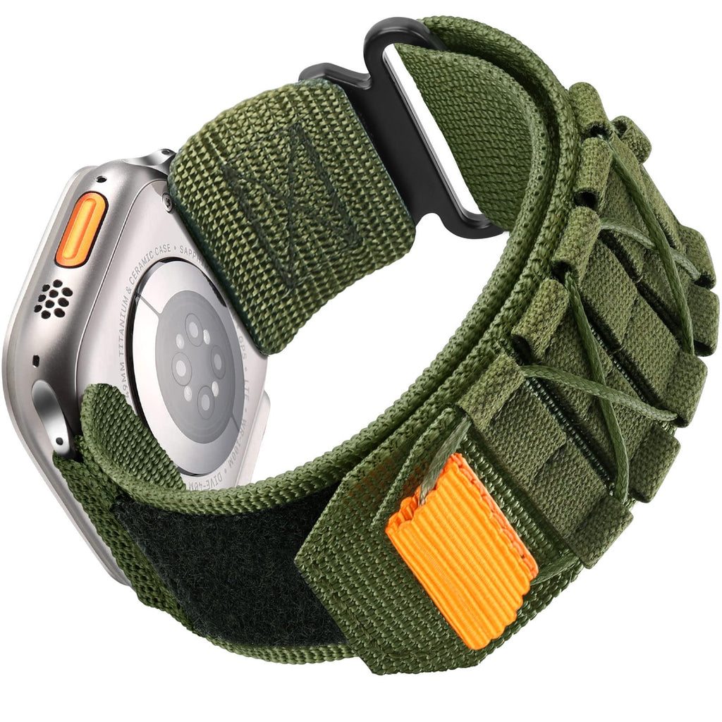 SummitGuard Nylon Canvas Loop Hook And Loop Strap For Apple Watch