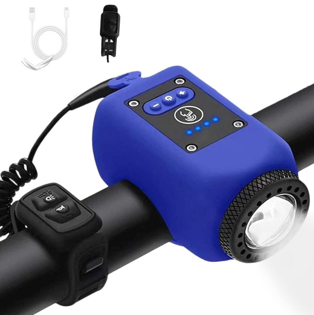 Luz Delantera Recargable por USB PulseBike para Bicicletas con Bocina