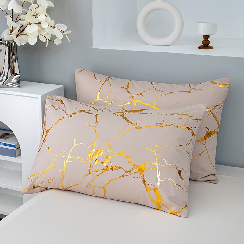 Goldshim Bedding Set With Foil Texture For Modern Bedrooms