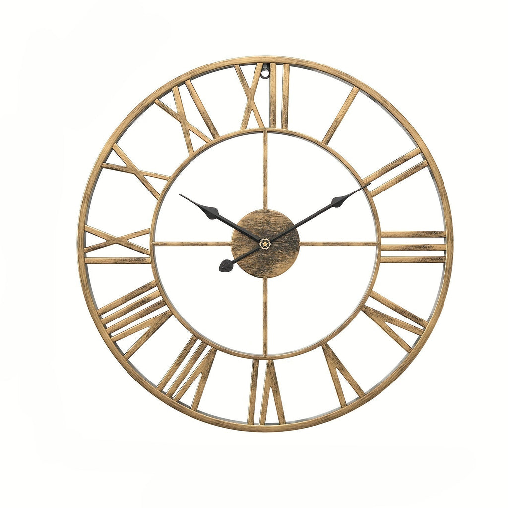 Serenetime Classic Rund Vægur med Metalramme til Soveværelse, Stille