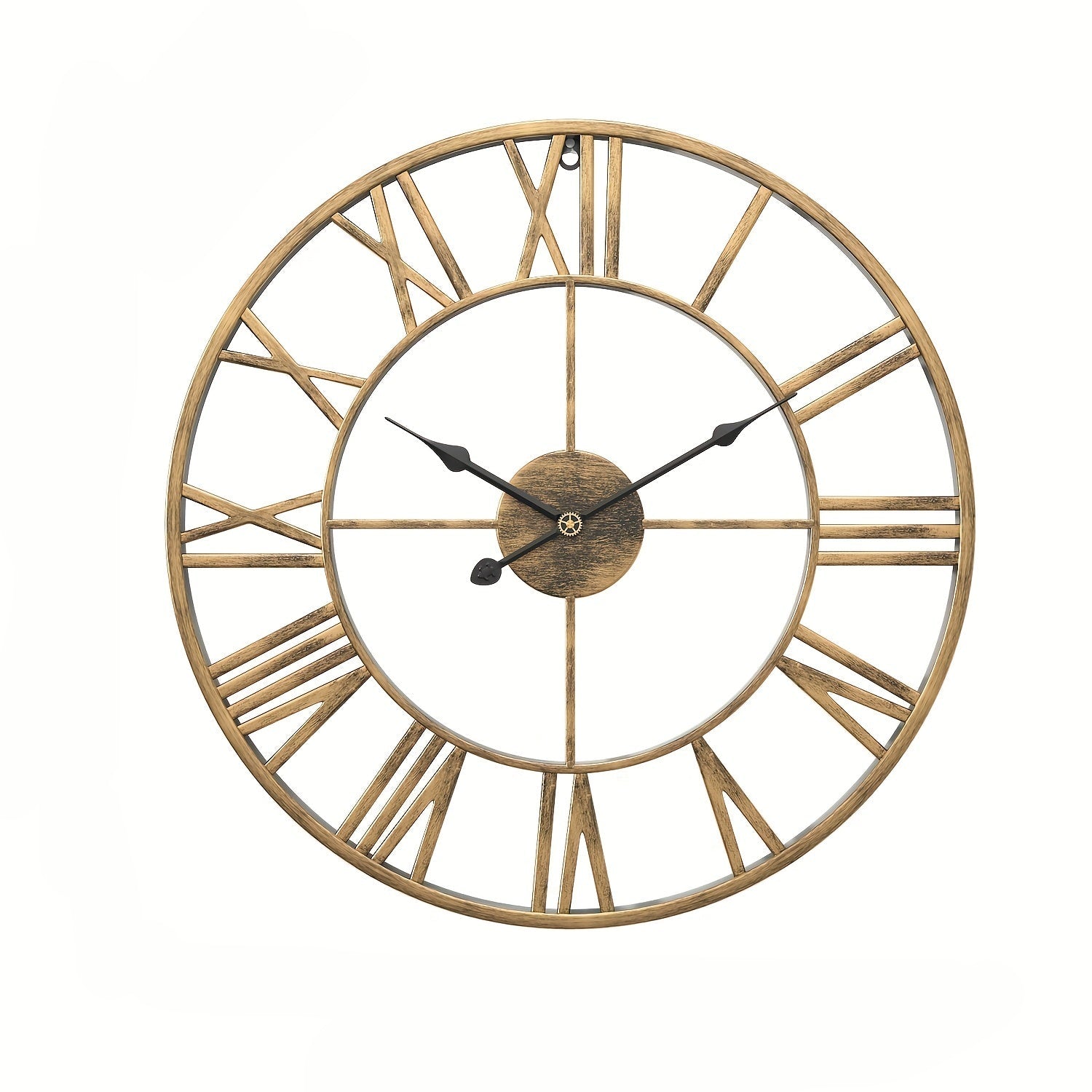 Serenetime Classic Rund Vægur med Metalramme til Soveværelse, Stille