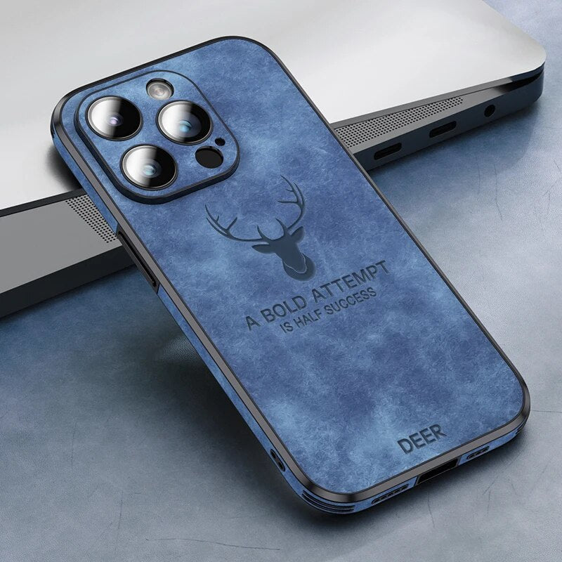 Funda para teléfono de cuero genuino con protección a prueba de golpes, delgada y estilizada