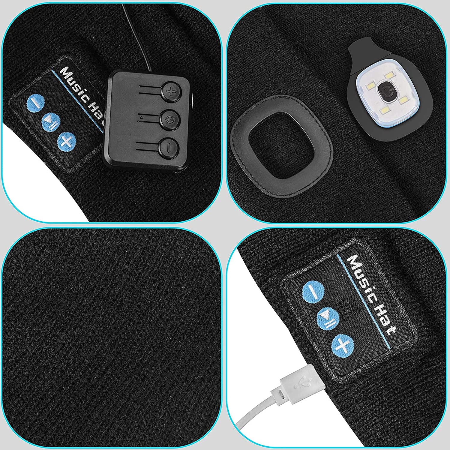 Cozy Beanie With Integrated LED Light And Bluetooth 5.0 Headphones