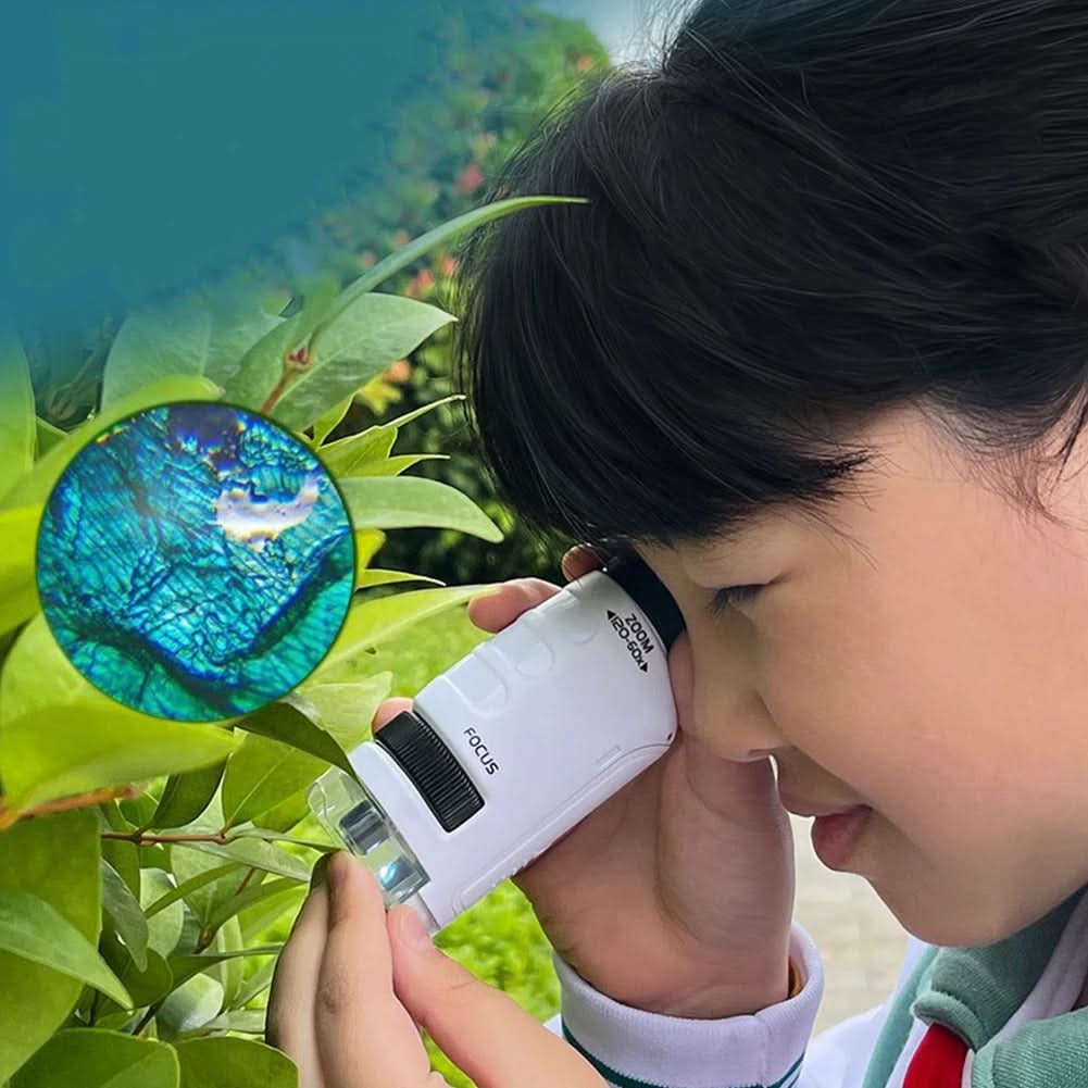 Microscope portable QuestScope Kids, grossissement 60x-120x, découverte