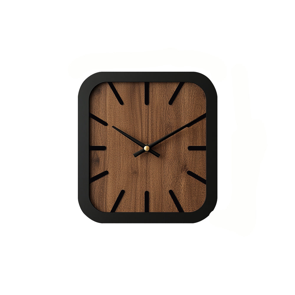 Naturclock Handcrafted Wooden Square Clock Battery Operated Decor