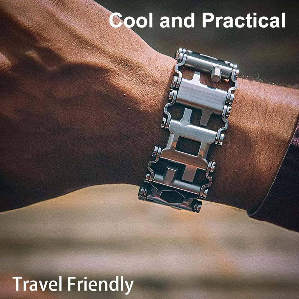 Rustfrit stål 29-i-1 multitool-armbånd til daglig brug og hverdagens behov