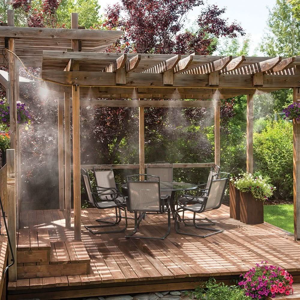 HydroMist Spray Irrigation System For Outdoor Cooling And Gardens
