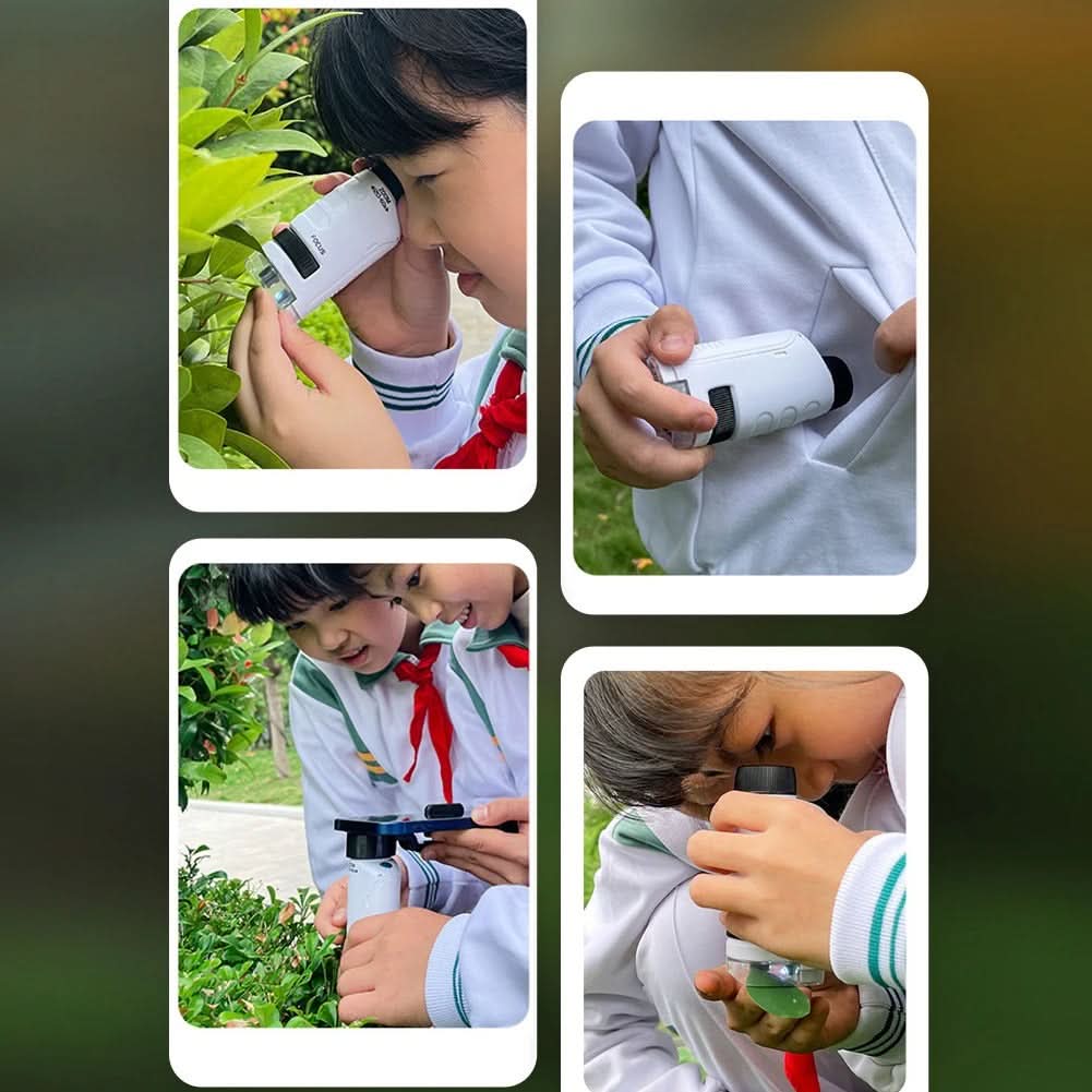 Microscope portable QuestScope Kids, grossissement 60x-120x, découverte