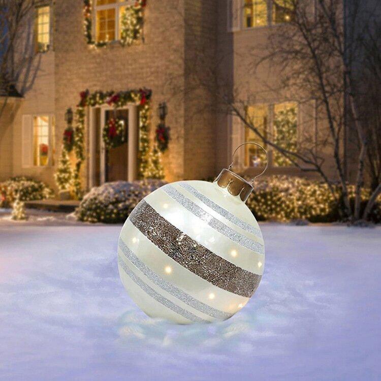 Sfere di Natale gonfiabili in PVC per esterni, resistenti alle intemperie e riutilizzabili, vari design