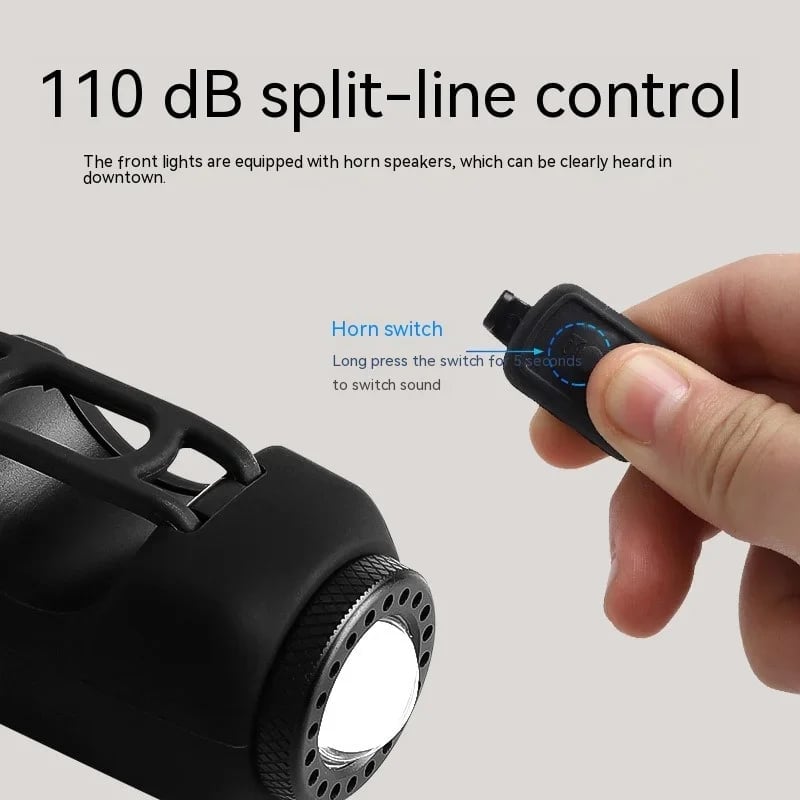 Luz Delantera Recargable por USB PulseBike para Bicicletas con Bocina