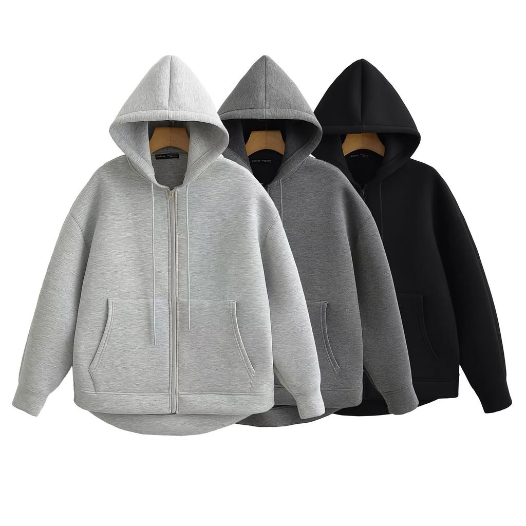 Aster Damen Zip-Hoodie mit großen Fronttaschen für ganzjährigen Komfort