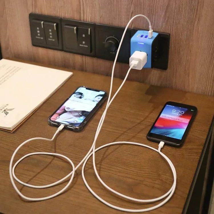 Globaler Reiseadapter 100V 220V für weltweiten Einsatz überall