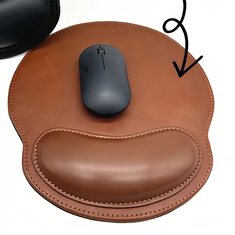Suport pentru mouse ergonomic ComfyClick din piele ecologică maro, antiderapant