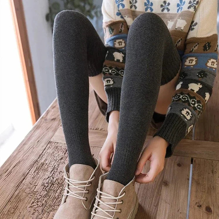 Cozy Over-The-Knee Wool Stockings For Women And Girls
