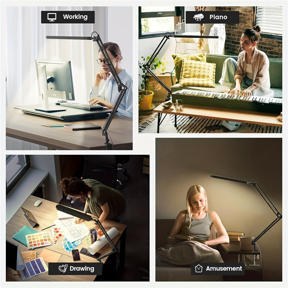 Flexiglow Clip-On LED Lamp With Adjustable Brightness and 3 Color Temperatures, 10 Levels
