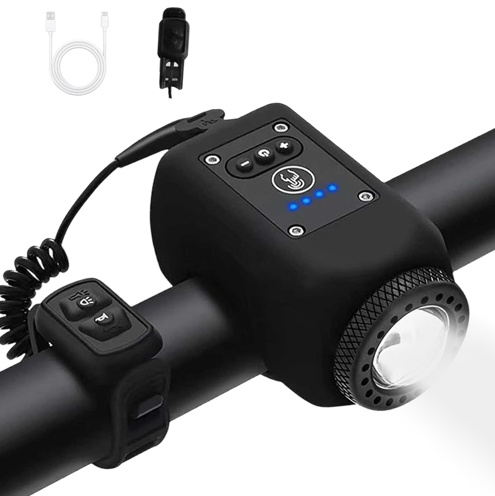 Luz Delantera Recargable por USB PulseBike para Bicicletas con Bocina