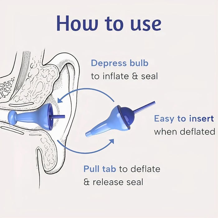Inflatable Reusable Earplugs With 35 dB Noise Reduction And Medical Silicone Waterproof