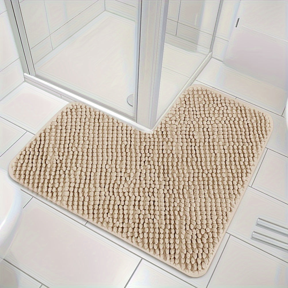 Tappetino da bagno a forma di L Lunava per spazi angolari, antiscivolo, morbido, 40x40x80 cm