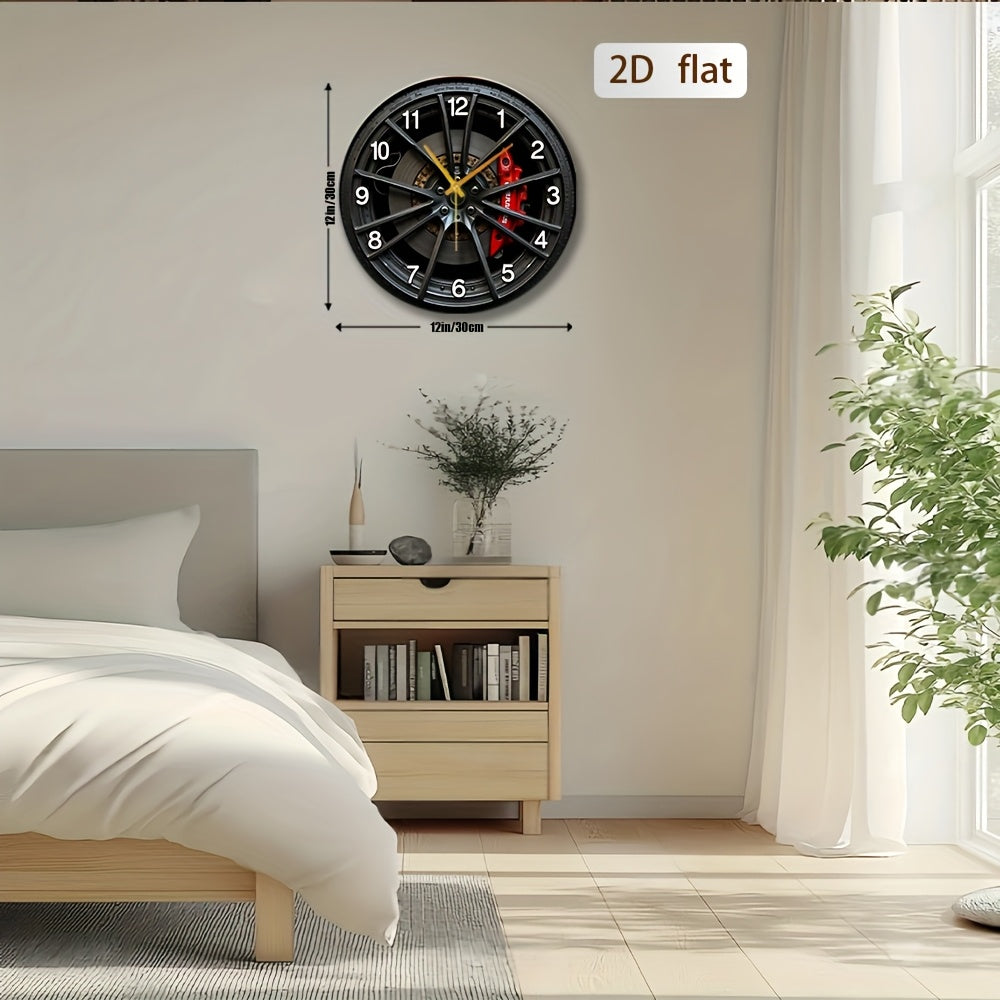 Autodial 2D Wall Clock With Car-Themed Design For Enthusiasts
