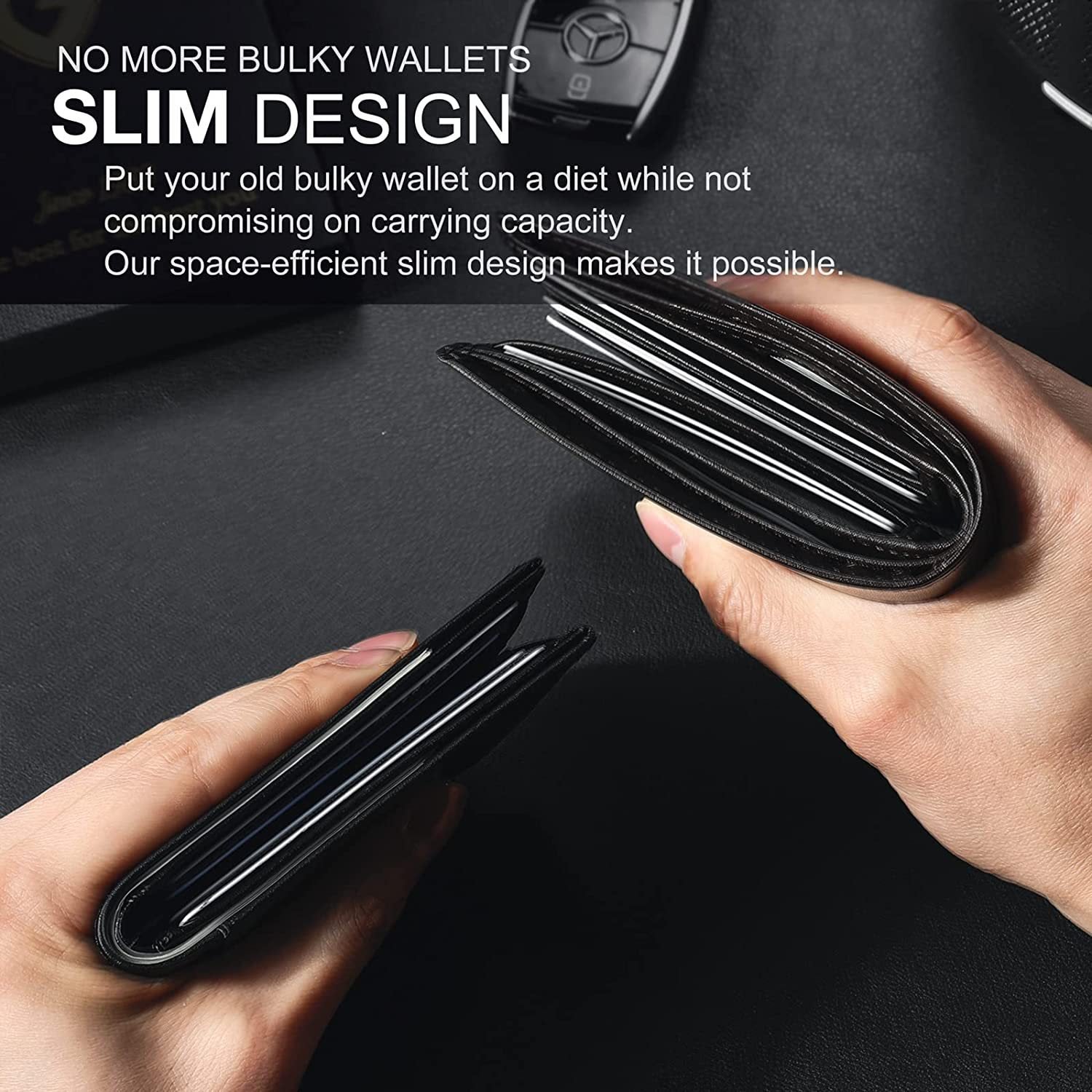 Men’s Slim RFID Wallet | Leather Card Holder | Black