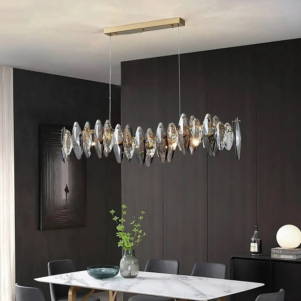 Lampadario a Foglia di Cristallo Nordico Aurelia dalla Collezione Lumen
