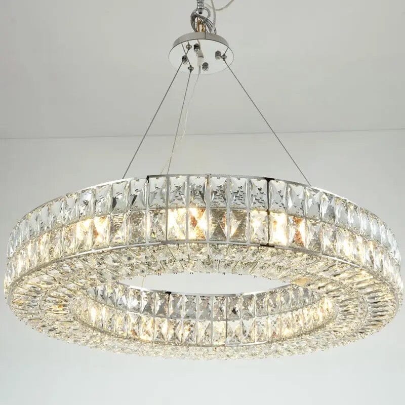 AstraLux Chrome Ring Chandelier Elegant Ceiling Light