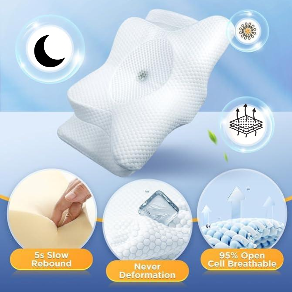 Ergonomic Memory Foam Pillow For Snore Relief And Easier Breathing