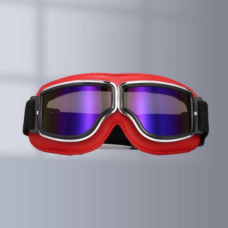 RoadRider Vintage Goggles With Interchangeable Lenses And Cushioned Comfort