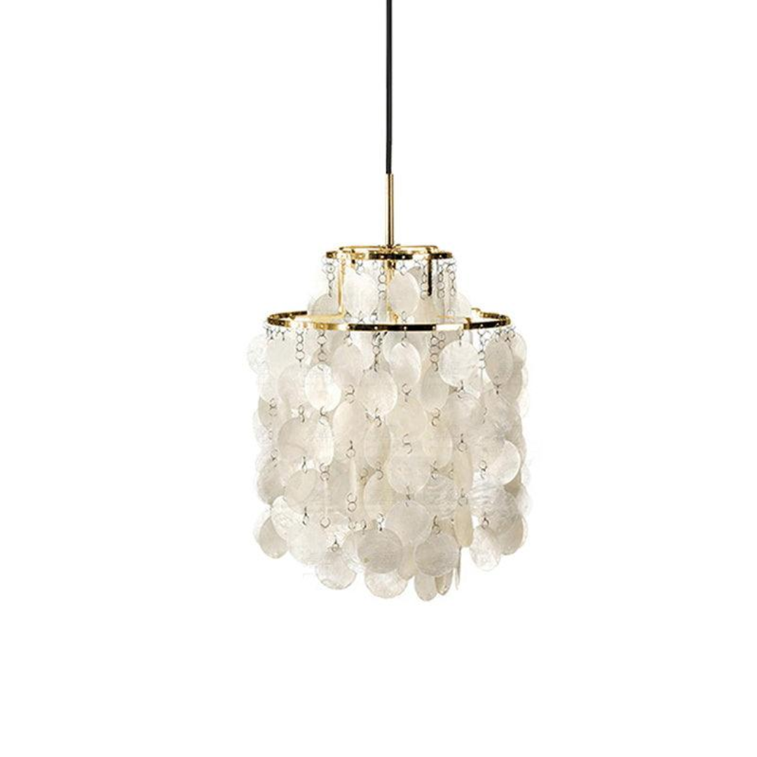 Lumi Muschel-Pendelleuchte für Esszimmer mit vintage Glanz