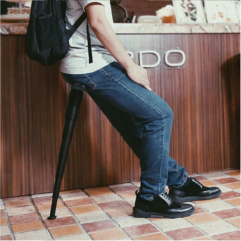 Stowable Walking Stick With Built-In Seat For On-The-Go Comfort