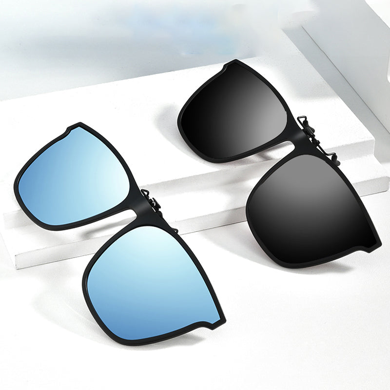 New polarized clip-on folding sunglasses