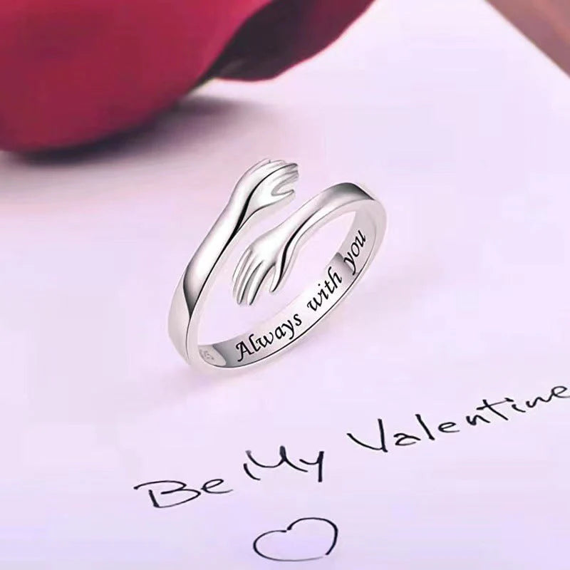 Anillo de abrazo regalo para seres queridos accesorio elegante que celebra el vínculo y la gratitud