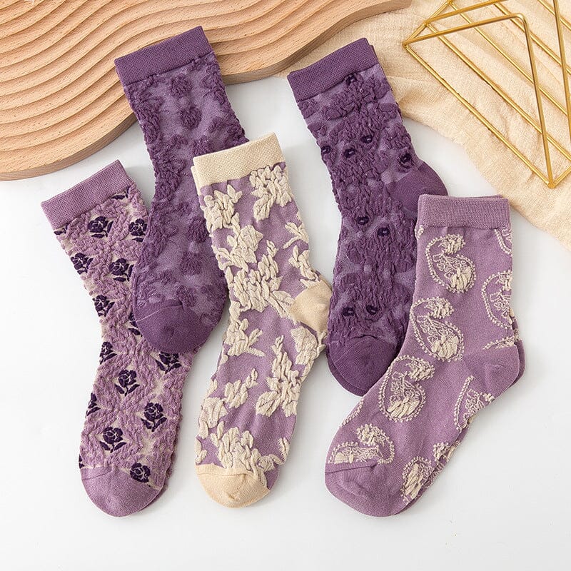 Women's Cotton Socks With Floral Pattern 10 Pack For Everyday Wear