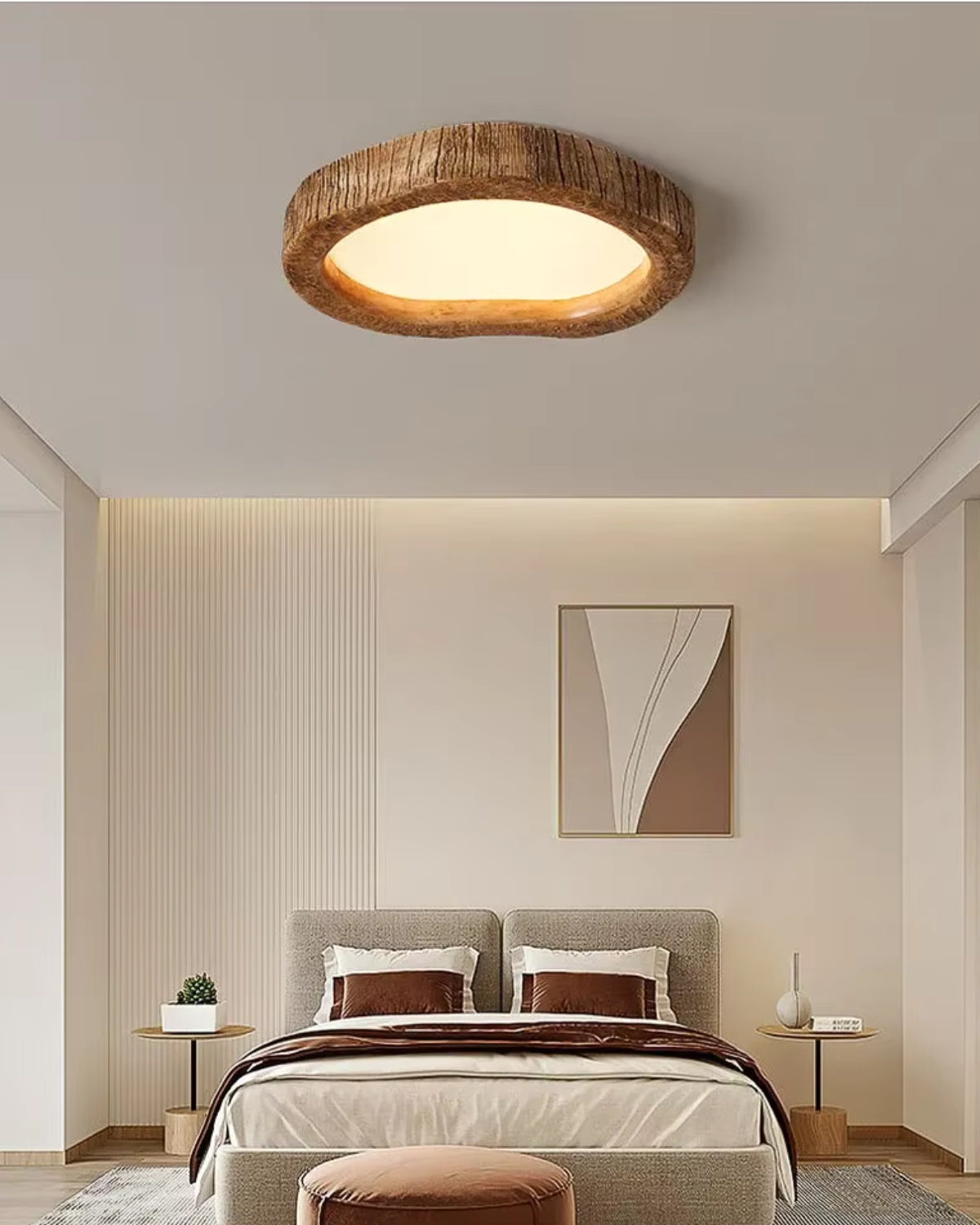 Nova Oak Ceiling Light With Warm Minimal Glow And Wooden Housing