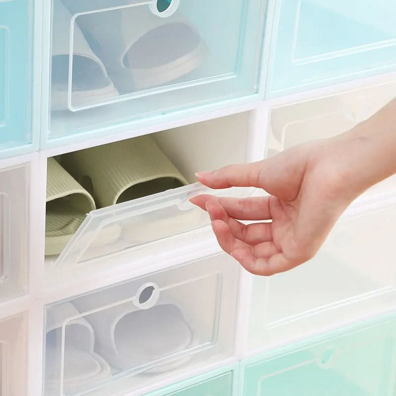 Stackable Transparent Shoe Boxes For Small Spaces Storage