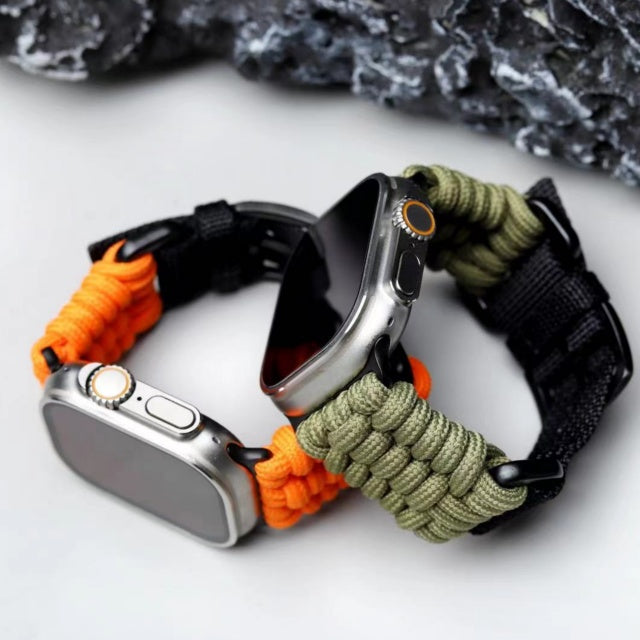 Bracelet tissé en nylon TrailGuard Outdoor Deluxe pour Apple Watch