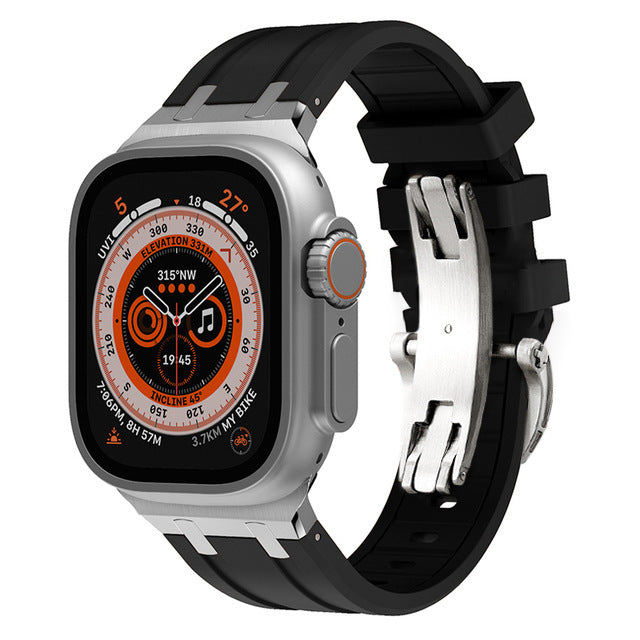 Bracelet en silicone NovaLink pour Apple Watch avec adaptateur en titane