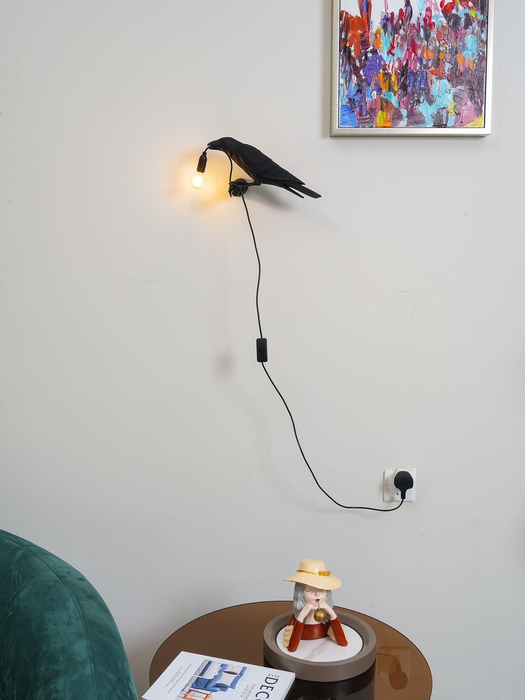 Vogelwandlamp voor woondecoratie met zacht sfeervol accentlicht