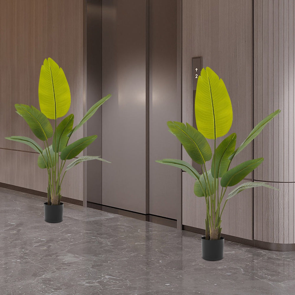 Tropicduo Two Realistic Banana Trees for Home Decor