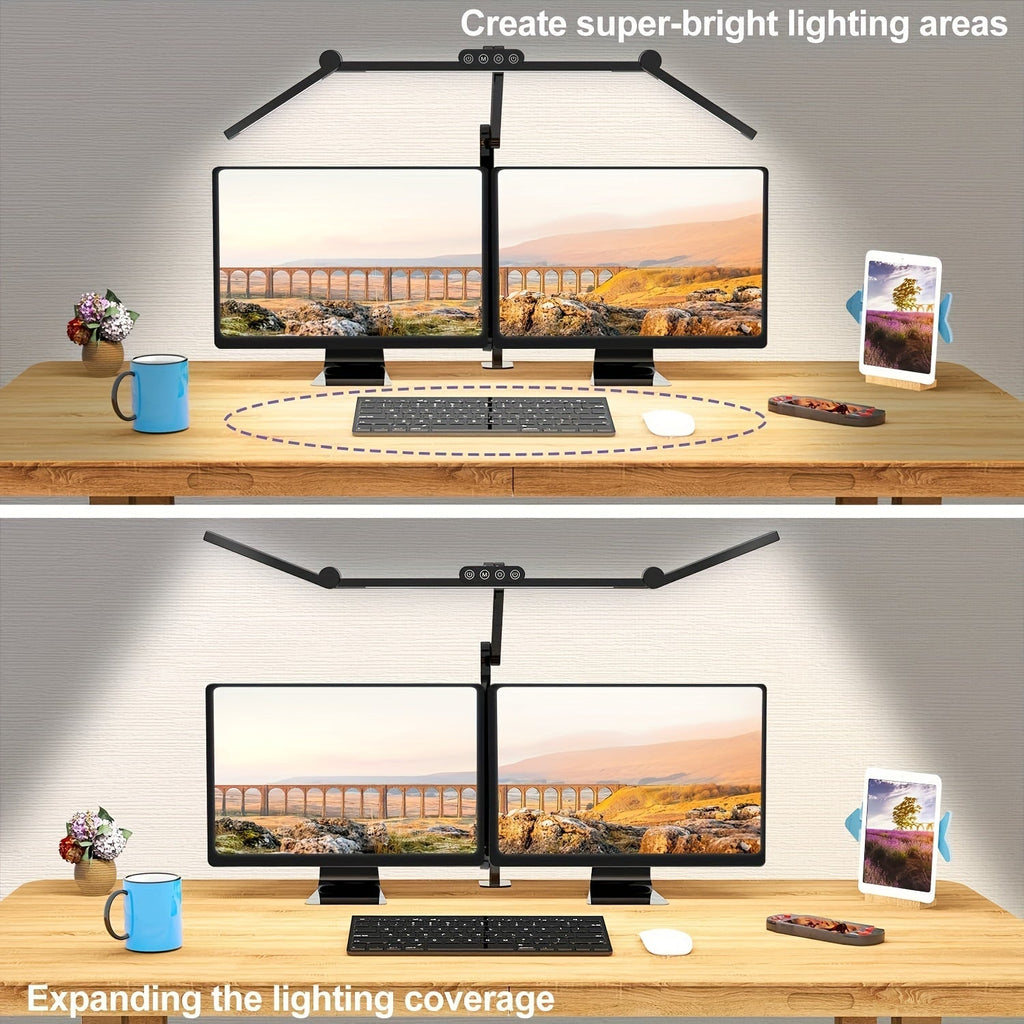 Prismalux Three-Head Clampable Led Desk Lamp for Workspaces