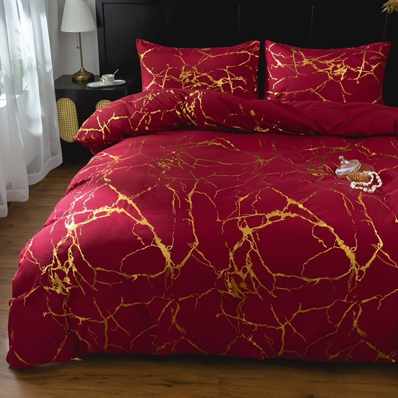 Goldshim Bedding Set With Foil Texture For Modern Bedrooms