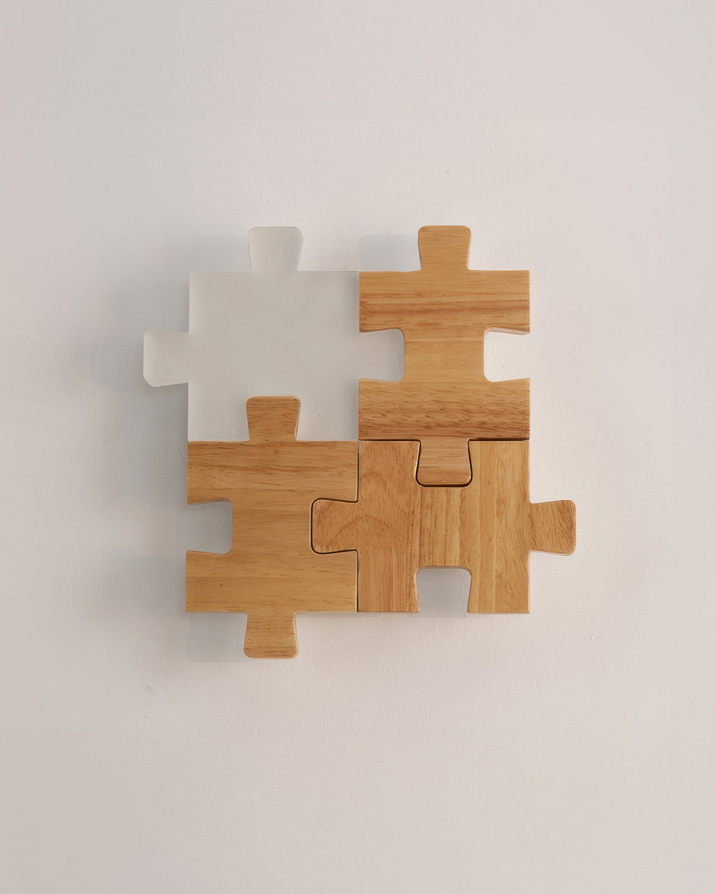 Aplique de pared LED NovaPuzzle de rompecabezas de madera en estilo minimalista nórdico